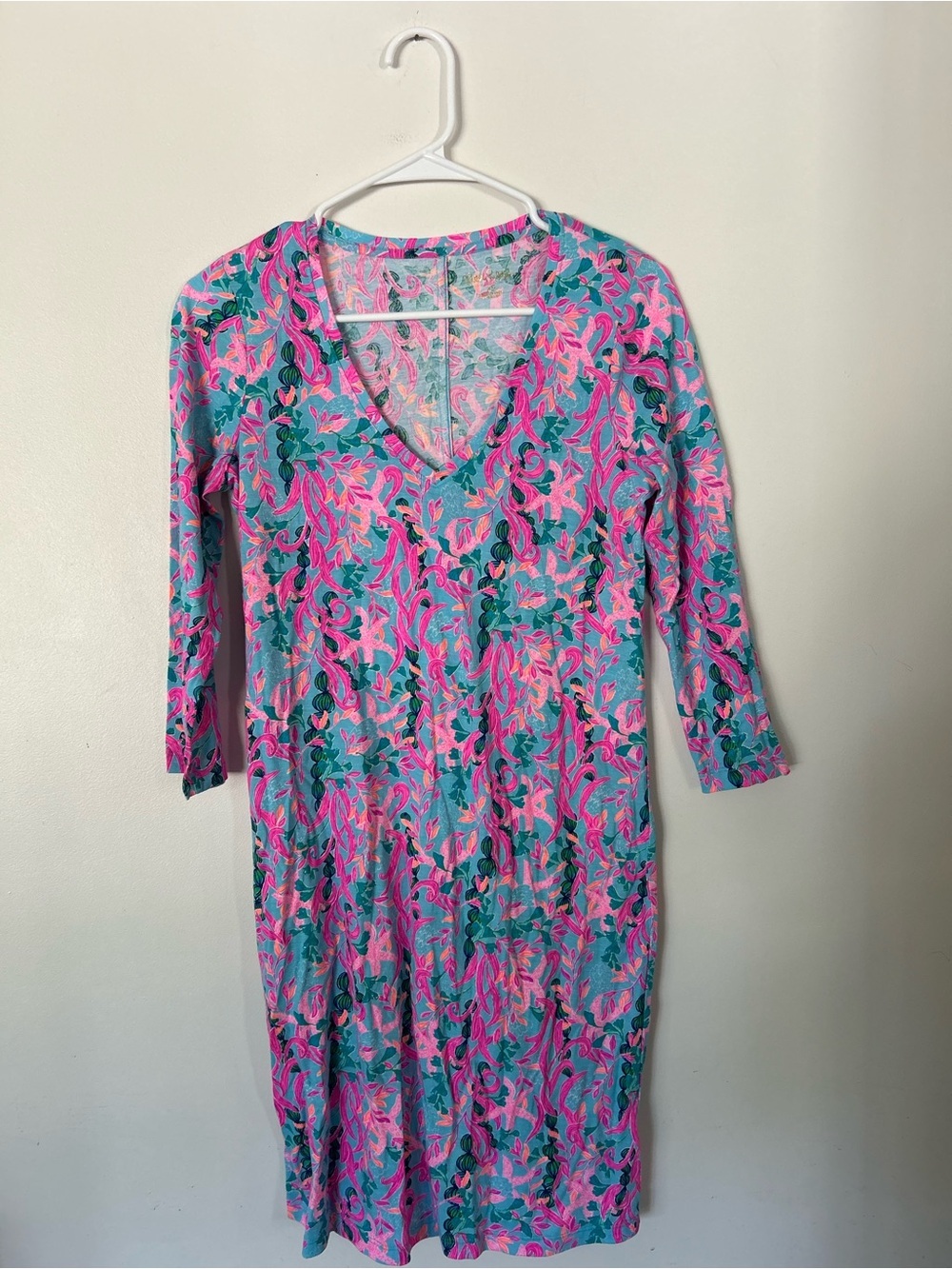 NWT Lilly Pulitzer Dress Women's XS Pink Blue Tessa Multi Seaweed Floral
